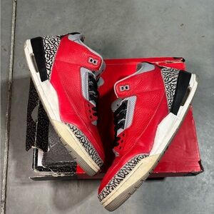 Red and Gray Sneakers with Elephant Print